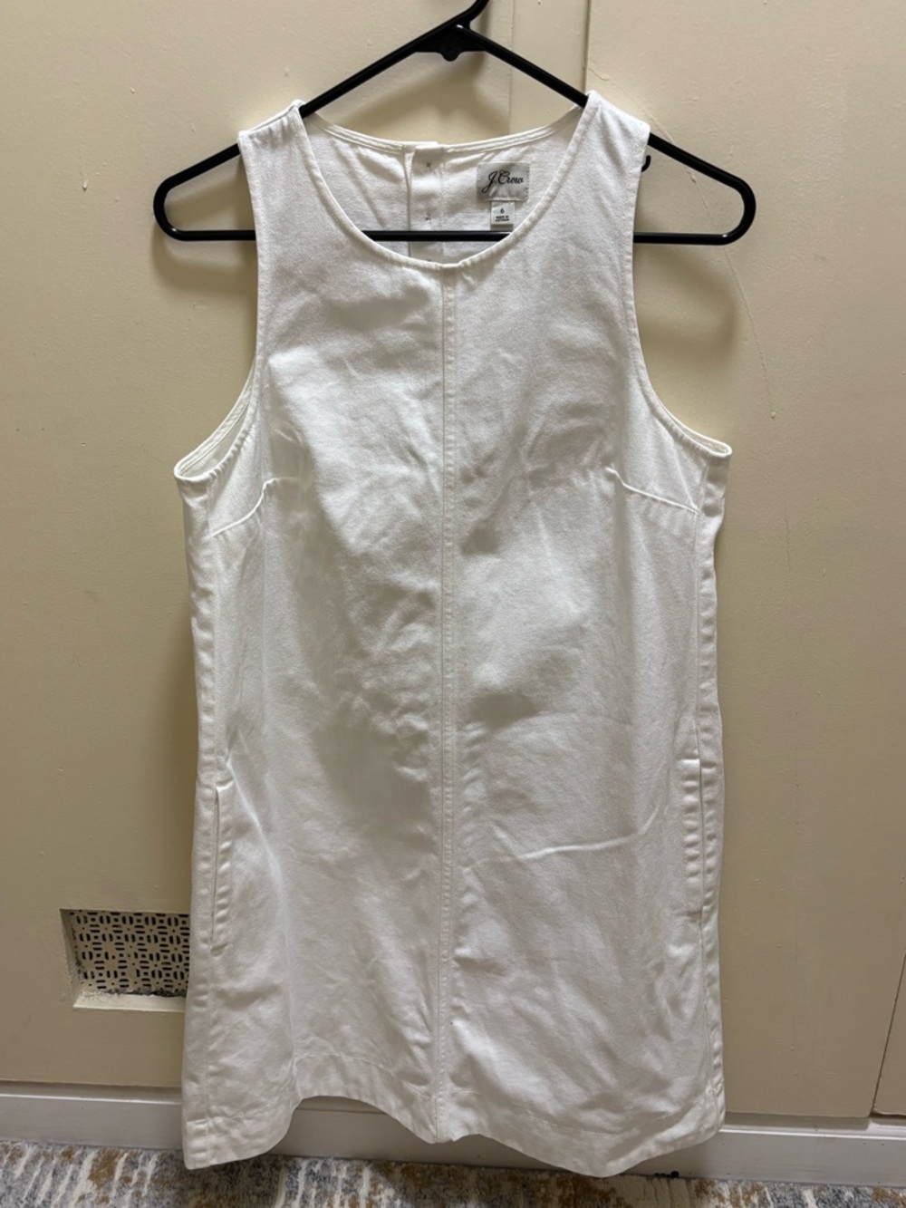 J. Crew Cream Sleeveless Cotton Shift